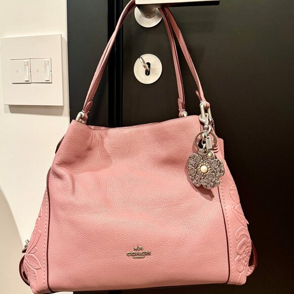 🎀 Coach Pink Tooled Leather Shoulder Bag – Style 12034 - Picture 1 of 8